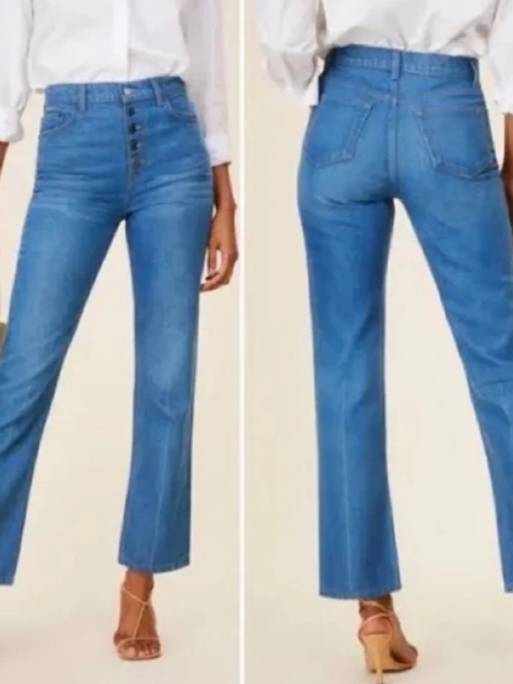 Reformation straight leg button up jeans